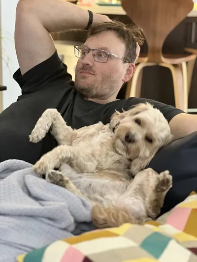 Relaxing with my dog